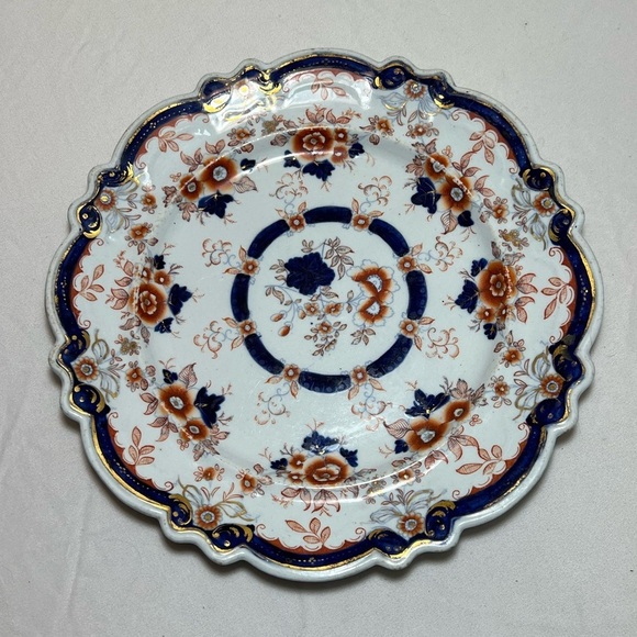 Hicks, Meigh & Johnson Imari Chinoiseries Ruffled Depp Stone China Plate - Picture 2 of 5